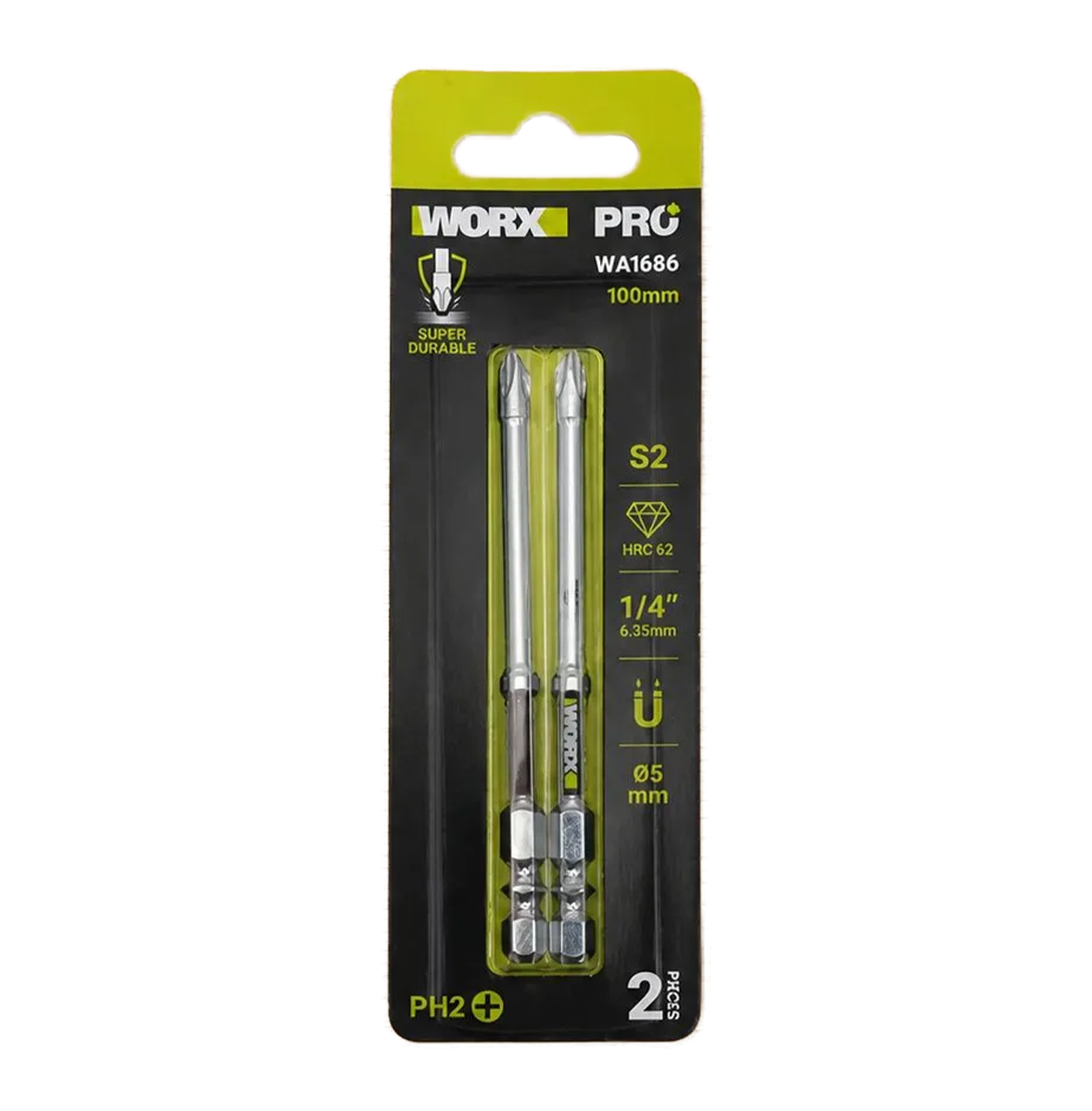 Bộ 2 mũi vít PH2 x 100mm WORX PRO WA1686
