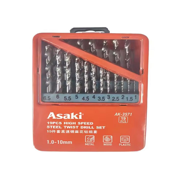 Bộ mũi khoan sắt & inox 1.0 - 10mm Asaki AK-3571