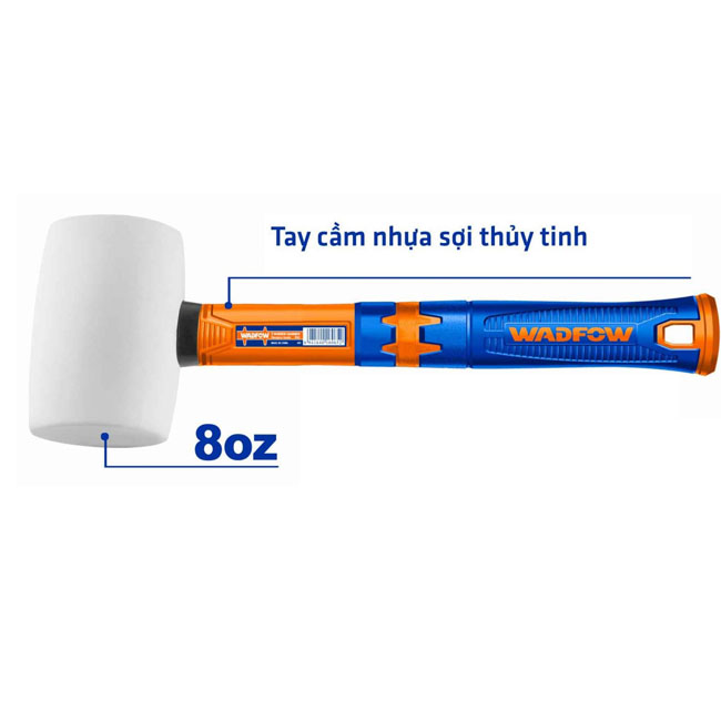 Búa cao su trắng mềm cán nhựa Wadfow WHM7303 8Oz (220g)