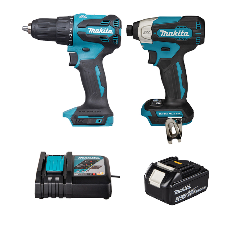 Combo Makita New 1 - Máy khoan DHP490 + Máy vặn vít DTD157 Tặng 1 Pin 3.0Ah