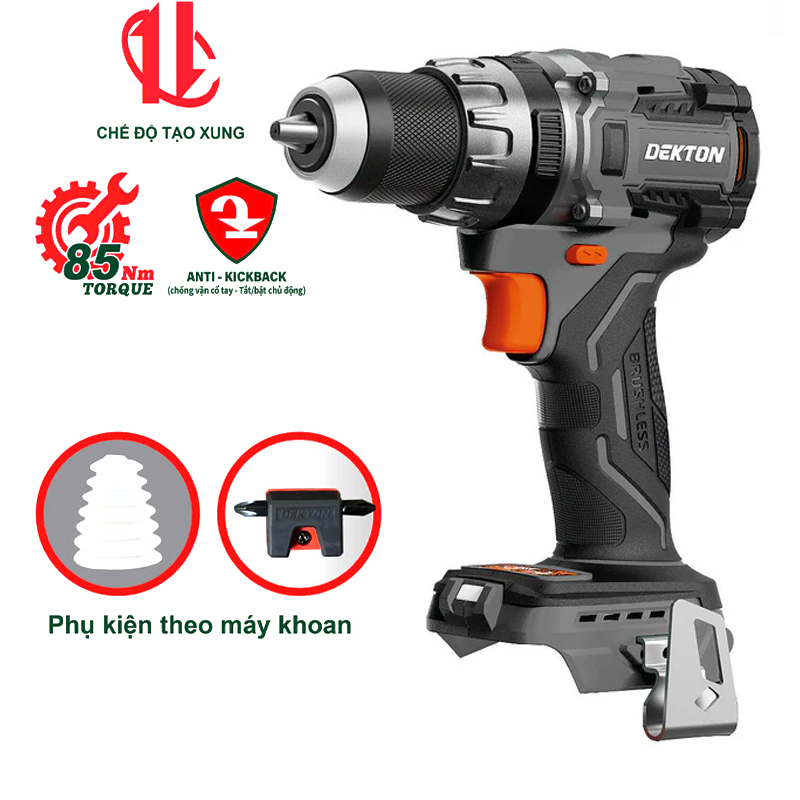 Thân máy khoan động lực dùng pin 21V Dekton M21-KB1385PRO (Anti Kickback)