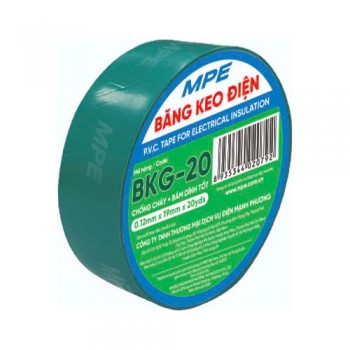 Băng keo điện màu xanh lá MPE BKG-20 (chất liệu PVC)