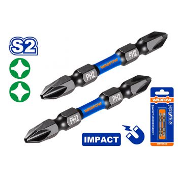 Bộ 2 Mũi bắt vít đóng 2 đầu PH2+PH2 65mm Wadfow WSV3K62