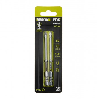 Bộ 2 mũi vít PH2 x 100mm WORX PRO WA1686