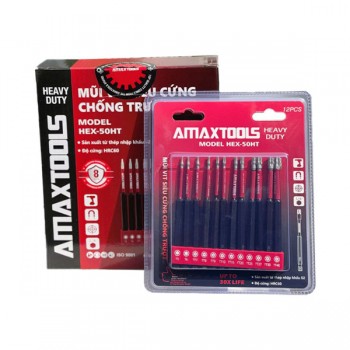 Bộ mũi vít hoa thị 50mm 12 chi tiết Amaxtools HEX-50HT