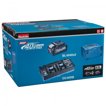 Bộ pin sạc 40V Makita 191U00-8 (BL4040*2+DC40RB+MAKPAC)