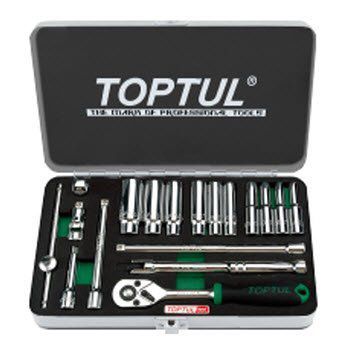 Bộ tuýp bông loại bóng 1/4" 18 món Toptul GCAD1813