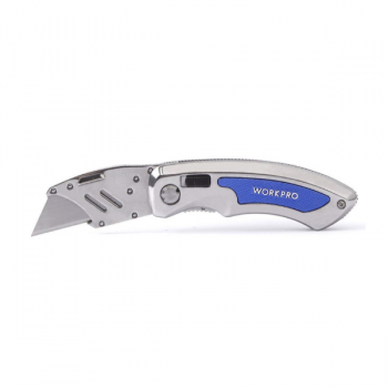 Dao gấp tiện ích có lưỡi cắt gấp gọn cán cầm bằng thép không gỉ Workpro WP011010