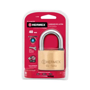 Ổ khóa treo thân đồng thau 50mm Hermex CL-50Q