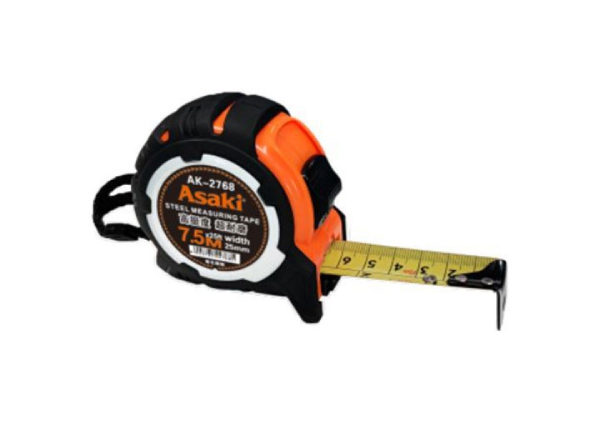 Thước kéo nền vàng cao cấp	5m x 25mm Asaki AK-2765