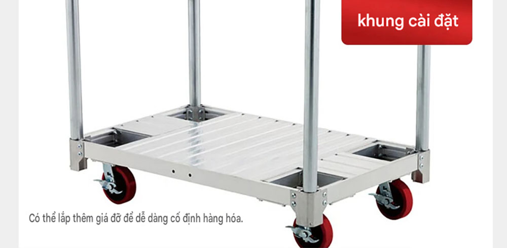 Xe đẩy hàng 4 bánh hợp kim nhôm Hasegawa AC-1200 (Tải trọng 1 tấn)