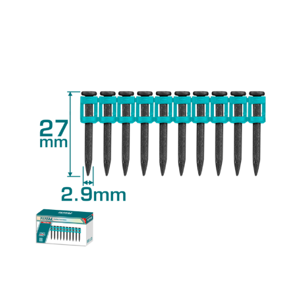 Bộ 10 pcs đinh bắn bê tông liên tục 27mm Total TAC02271