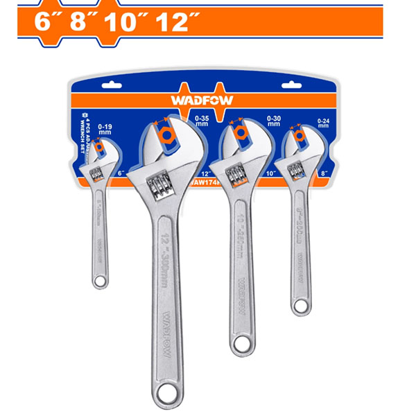 Bộ 4 mỏ lết 6" 8" 10" 12" WadFow WAW174K