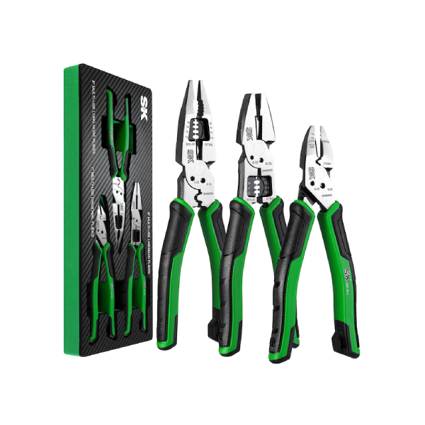 Bộ kìm 3 chiếc mũi thẳng, kìm cắt dây, kìm mũi nhọn SK tools SK01326