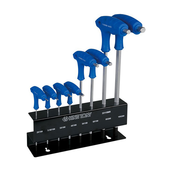 Bộ lục giác đầu bằng và bi 8 chi tiết chữ T Kingtony 22118MR (2-10mm)
