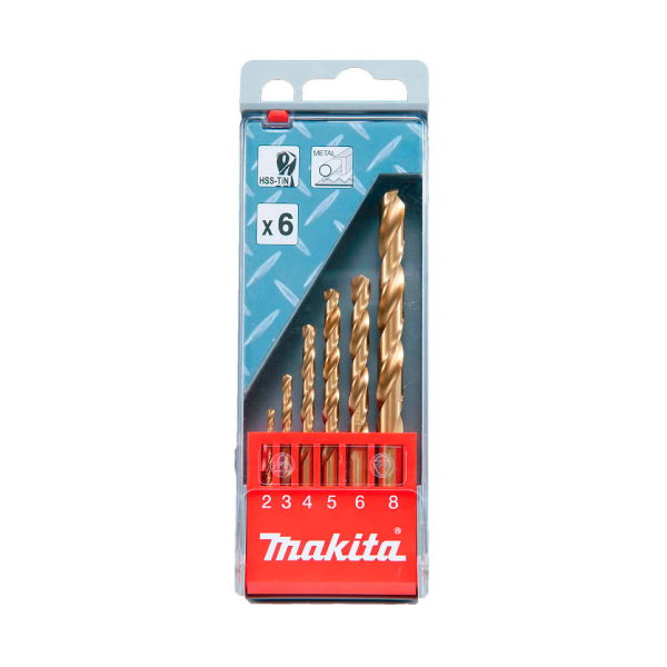 Bộ mũi khoan kim loại HSS-TIN 6 chi tiết Makita D-43555