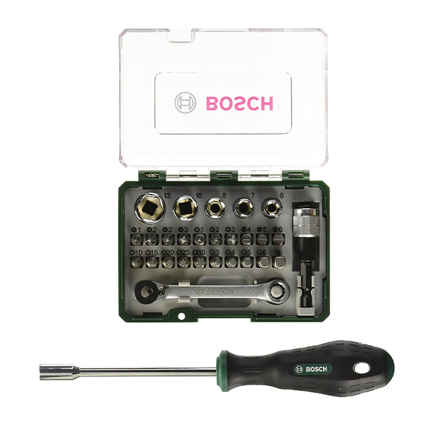 Bộ mũi vặn vít 27 món kèm tay cầm Bosch 2607017331