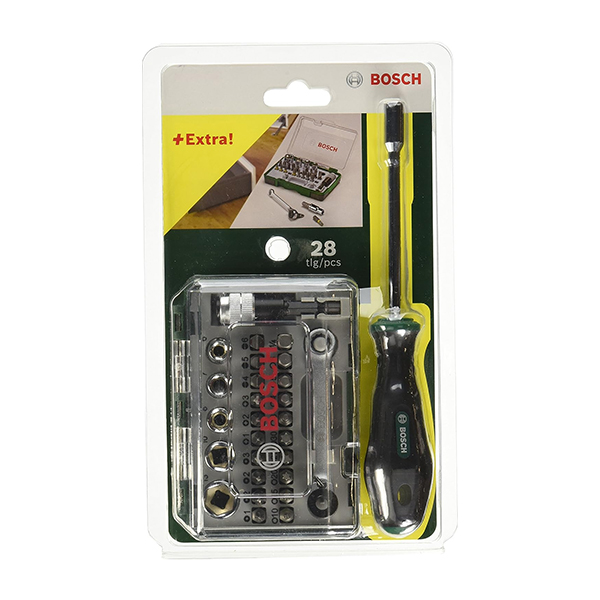 Bộ mũi vặn vít 27 món kèm tay cầm Bosch 2607017331