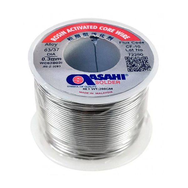 Chì hàn 0.3mm Asahi Sn63Pb37 CF-10 (Cuộn 200g)