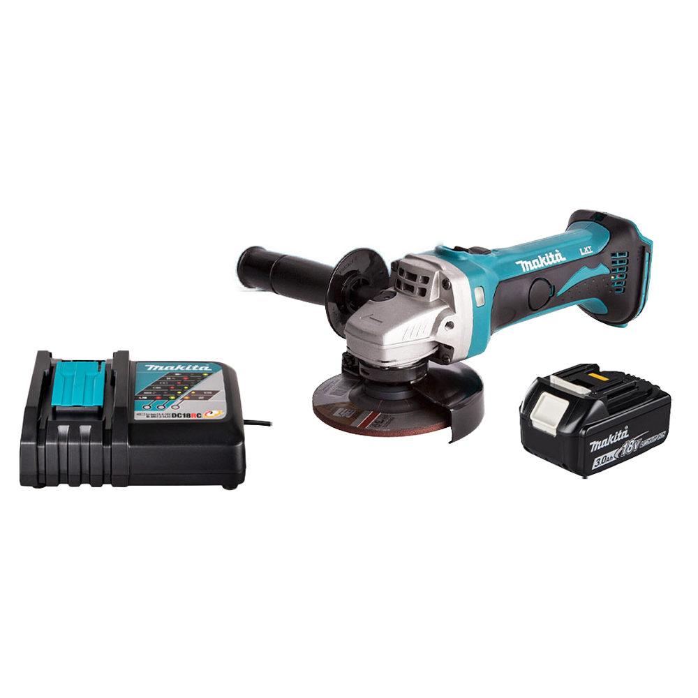 Combo Makita 19 - Máy Mài Góc Dùng Pin DGA402 + Pin 3.0Ah + Đế Sạc Nhanh