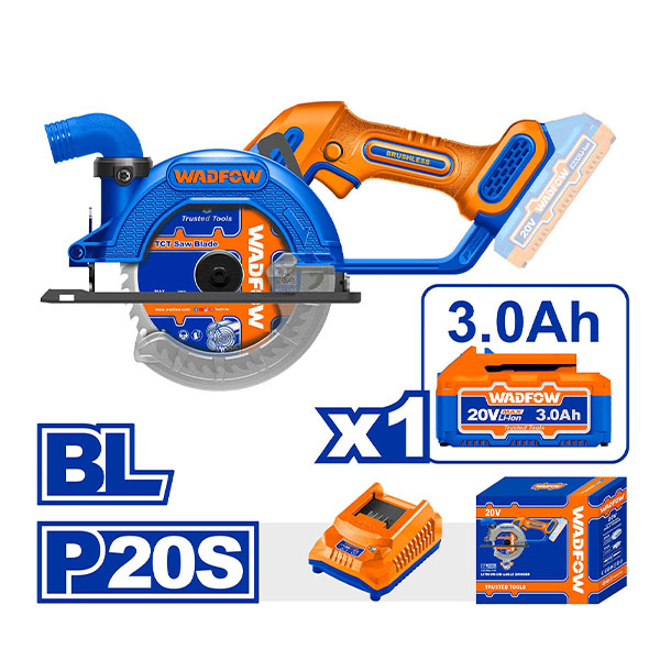 Máy cưa đĩa tròn dùng pin 20V Wadfow WLWP5631 (1 pin 3.0Ah & sạc)