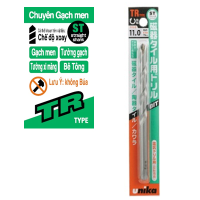 Mũi khoan gạch men 11.0x150mm Unika TR11.0x150