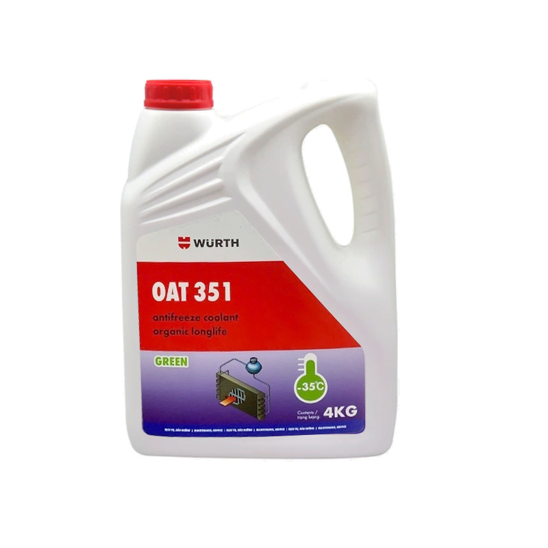 Nước làm mát giải nhiệt cho động cơ Wurth OAT-GREEN-(-35DGR)-4KG