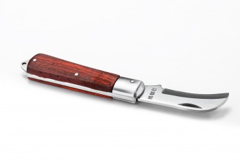 70mm Dao tuốt dây điện lưỡi cong cán gỗ SATA 03110