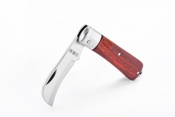 70mm Dao tuốt dây điện lưỡi cong cán gỗ SATA 03110