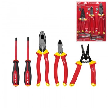 Bộ kìm và tua vít cách điện 1000V 5 món Milwaukee 48-22- 2215