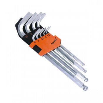 Bộ lục giác bi xi mờ 1.5 - 10mm Asaki AK-0409
