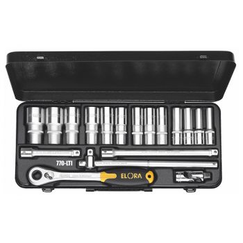 Bộ tuýp 18 chi tiết hệ mét 1/2 inch Elora 770-LTIU