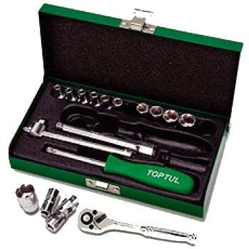Hộp tuýp lục giác bóng 1/4" 17 chi tiết Toptul GCAD1701