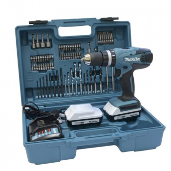 Máy Khoan Búa Và Vặn Vít Dùng Pin Makita HP457DWE10 18V (74 Cái Phụ Kiện)