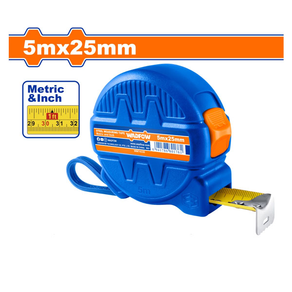 Thước cuộn thép nền vàng WadFow WMT4330 5x25mm