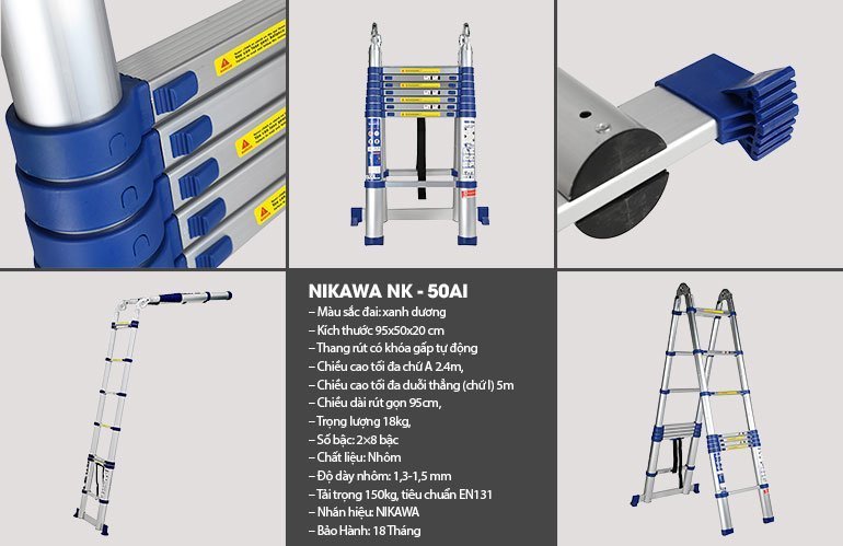 5 lý do bạn nên chọn thang nhôm rút chữ A Nikawa NK-50AI