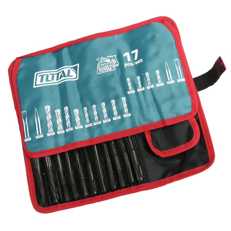 Bộ 17 mũi bê tông và mũi đục đầu gài SDS Plus Total TACSD91701