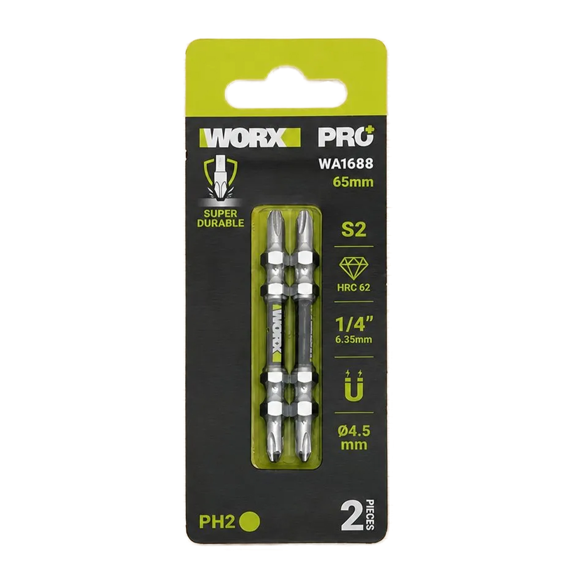 Bộ 2 mũi vít 2 đầu PH2 x 65mm WORX PRO WA1688