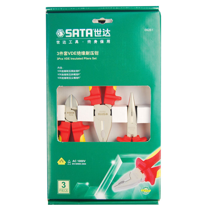 Bộ kìm cách điện 3 chi tiết Sata 09-261 (09261)