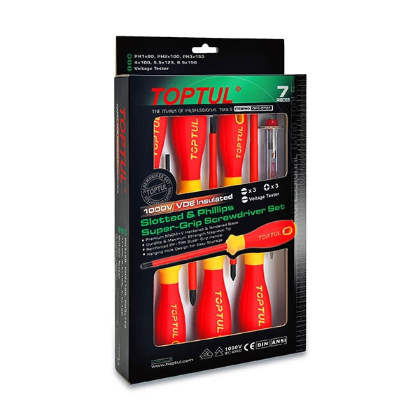 Bộ tuốc nơ vít cách điện Toptul GFE-0701