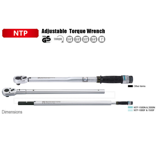 Cần siết lực 1" Matatakitoyo NTP-2000N (400-2.000 Nm)