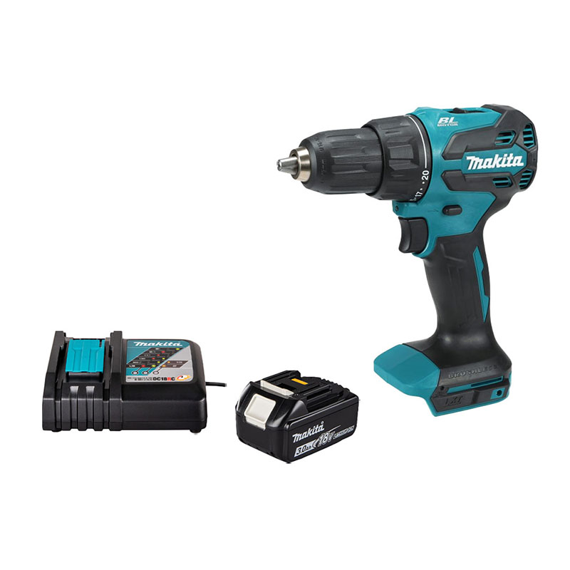 Combo Makita 06 - Máy Khoan Búa Vặn Vít Dùng Pin DHP490 + Pin 3.0Ah + Đế Sạc Nhanh