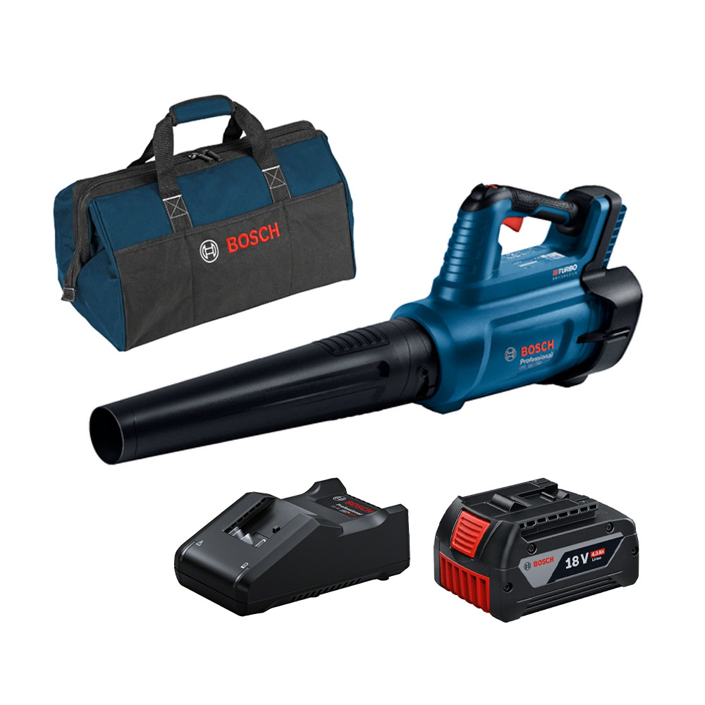 Combo Máy thổi lá dùng pin Bosch GBL 18V-750 + 1 Pin 4.0Ah + 1 Sạc Nhanh