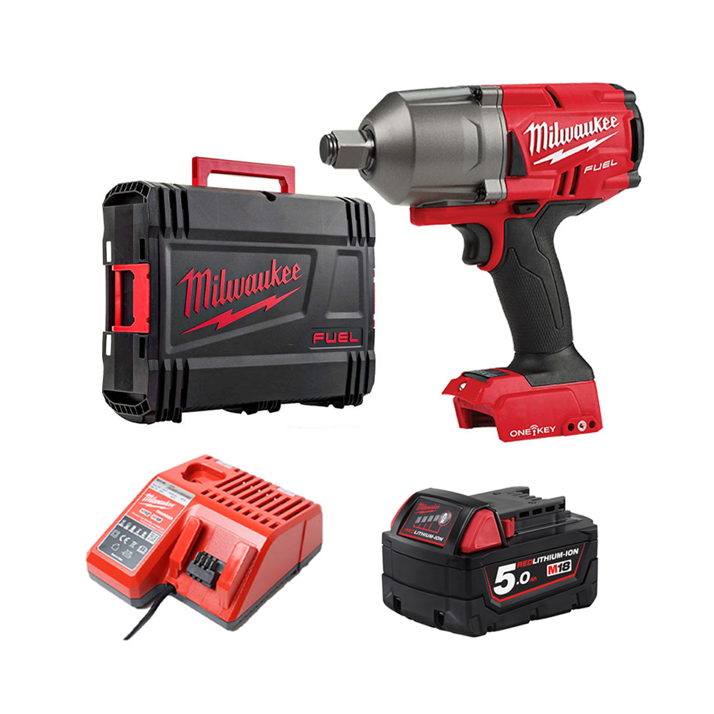Combo Milwaukee 4 - Máy siết bu lông M18 ONEFHIWF34 + Pin 18V/5.0Ah + Sạc nhanh