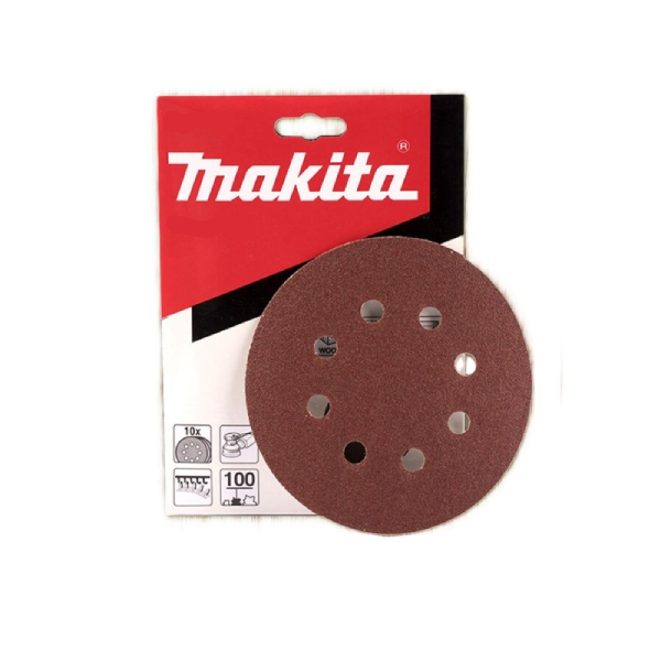 Đĩa nhám tròn cho gỗ 125mm A180 8 lỗ (10 cái/hộp) Makita D-54190