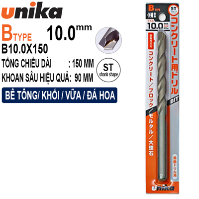 Mũi khoan tương 10x150mm Unika B10.0x150