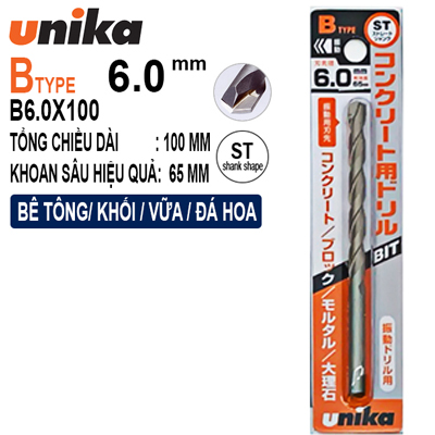 Mũi khoan tường 6.0x100mm Unika B6.0x100