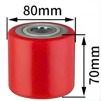 Bánh xe PU 70x80 mm Noblelift 7080 (Đã Có Bạc Đạn)