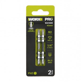 Bộ 2 mũi vít 2 đầu PH2 x 65mm WORX PRO WA1688