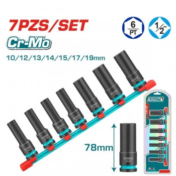 Bộ 7 đầu tuýp Deep impact 1/2" Total THKISD12073L